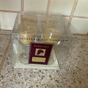 New CHESAPEAKE BAY Chardonnay Wine Glass Candles & Wine Charms